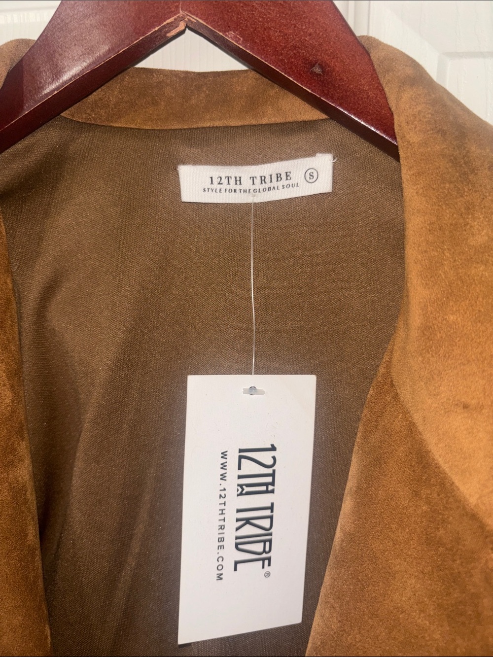NWT 12th Tribe Camden Cognac Vegan Suede Jacket - Picture 7 of 12